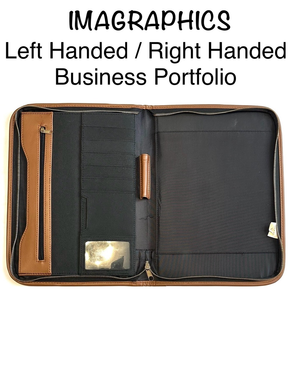 Left/Right Handed Business Portfolio Organizer Canvas & Faux Leather 💼 Unisex